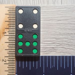 4:7 Vintage Whitman Replacement Domino Large Black Plastic Color Dots Dominoes
